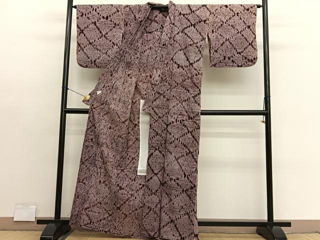 平和屋着物∴夏物 浴衣 有松鳴海絞り 菱文様 綿 逸品 BAAX7452hv