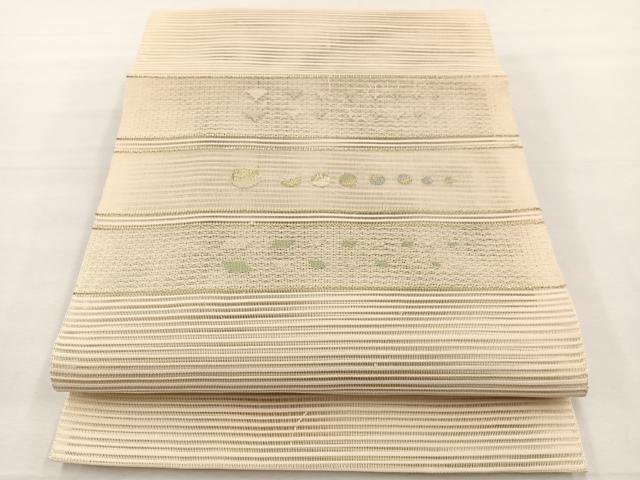 平和屋着物*夏物 八寸名古屋帯 絽綴れ 幾何学文様 金銀糸 正絹 逸品 BAAX7472hv