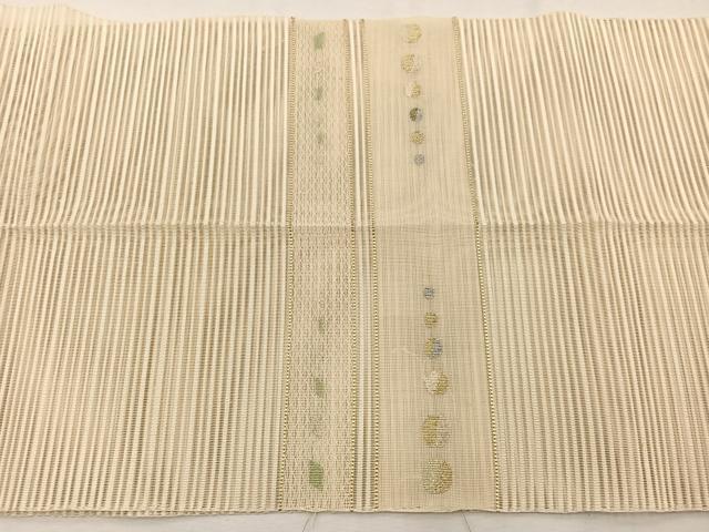平和屋着物*夏物 八寸名古屋帯 絽綴れ 幾何学文様 金銀糸 正絹 逸品 BAAX7472hv