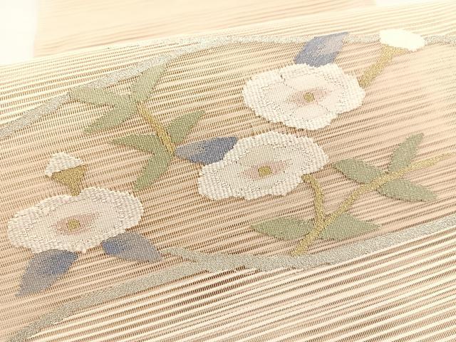 平和屋着物*夏物 八寸名古屋帯 絽綴れ 枝花文 金銀糸 正絹 逸品 BAAX7487hv