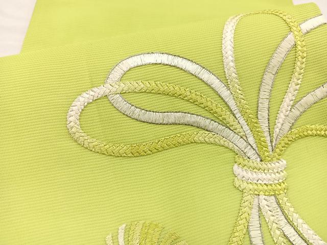 平和屋着物*夏物 九寸開き名古屋帯 総刺繍 結び紐文 銀糸 正絹 逸品 BAAX7494hv