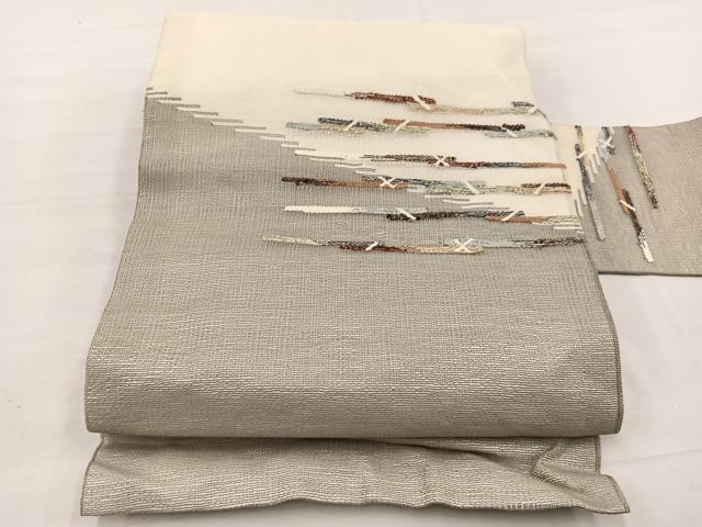 平和屋着物*夏物 九寸名古屋帯 すくい織 横段文 正絹 逸品 BAAX7509hv