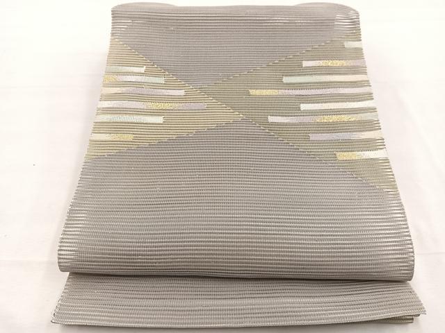 平和屋着物*夏物 八寸名古屋帯 絽綴れ 幾何学文様 金糸 正絹 逸品 BAAX7524hv