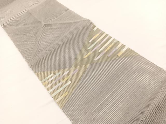 平和屋着物*夏物 八寸名古屋帯 絽綴れ 幾何学文様 金糸 正絹 逸品 BAAX7524hv
