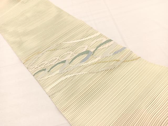 平和屋着物*夏物 八寸名古屋帯 絽綴れ リボン 金銀糸 正絹 逸品 BAAX7529hv