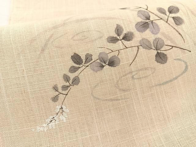 平和屋着物*夏物 八寸名古屋帯 手描き 流水枝花文 BAAX7545hv