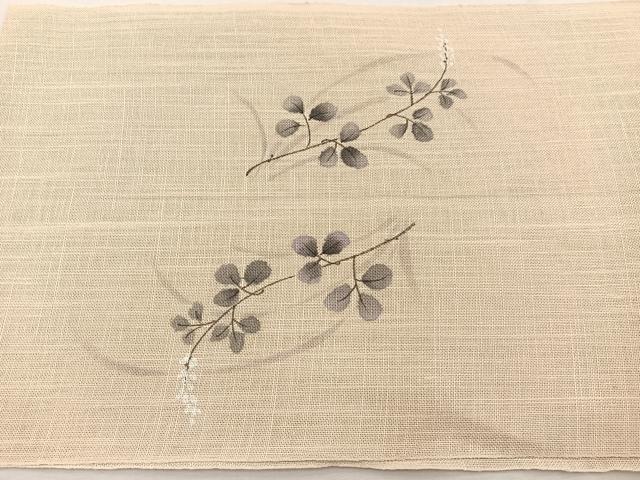 平和屋着物*夏物 八寸名古屋帯 手描き 流水枝花文 BAAX7545hv