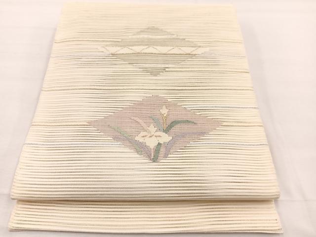 平和屋着物*夏物 八寸名古屋帯 絽綴れ 花菱文 金銀糸 正絹 逸品 BAAX7551hv