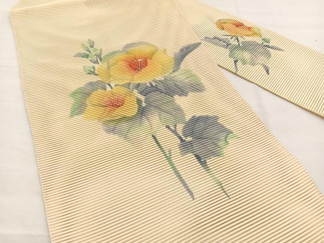 平和屋着物*夏物 八寸名古屋帯 作家物 絽綴れ 枝花文 ろうけつ染め 正絹 逸品 未使用 BAAX7559hv
