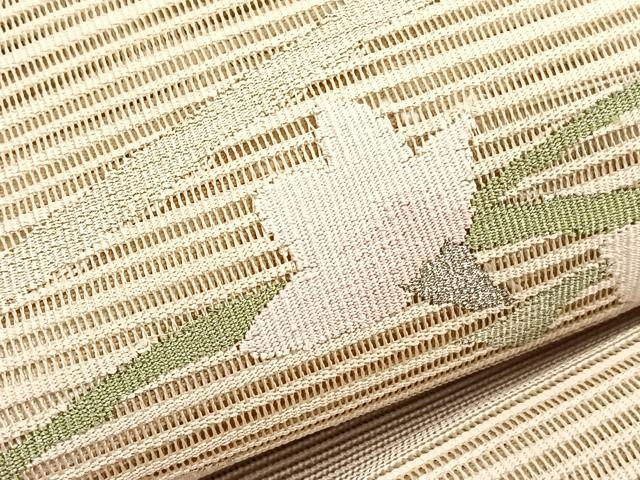 平和屋着物*夏物 八寸名古屋帯 絽綴れ 桔梗 銀糸 正絹 逸品 BAAX7561hv