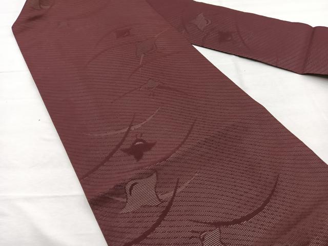 平和屋着物*夏物 全通柄 九寸名古屋帯 千鳥 栗皮茶色 正絹 逸品 BAAX7562hv