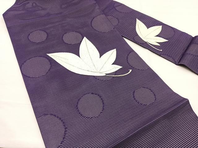 平和屋着物*夏物 九寸名古屋帯 駒刺繍 楓 正絹 逸品 BAAX7566hv