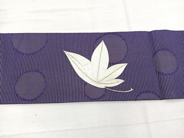 平和屋着物*夏物 九寸名古屋帯 駒刺繍 楓 正絹 逸品 BAAX7566hv