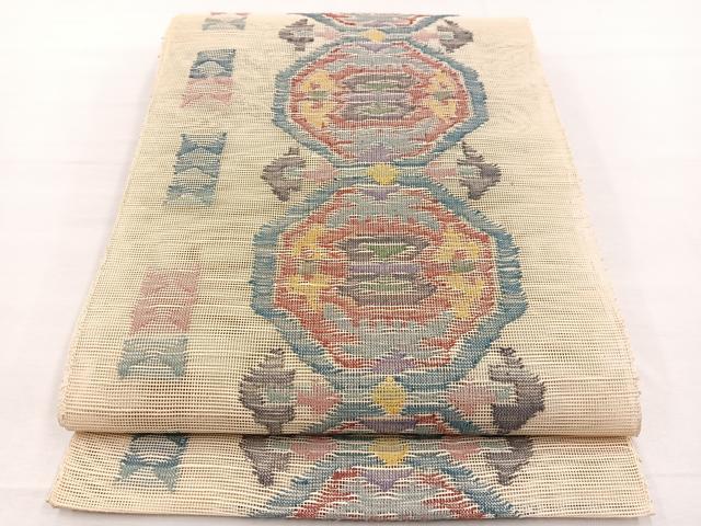 平和屋着物*夏物 1854年創業 帯屋捨松 八寸名古屋帯 蜀江文 正絹 逸品 BAAX7568hv