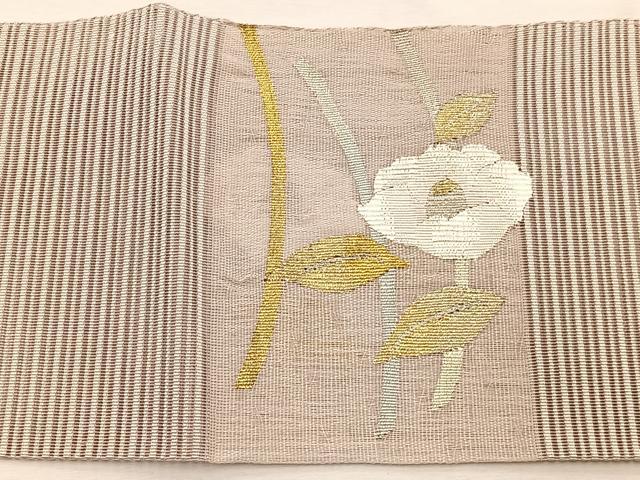 平和屋着物*夏物 八寸名古屋帯 絽綴れ 椿 金銀糸 正絹 逸品 BAAX7575hv