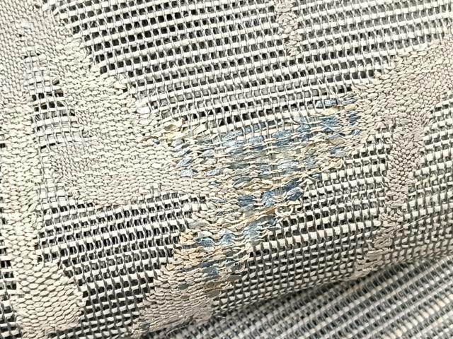 平和屋着物*夏物 八寸名古屋帯 抽象文様 銀糸 正絹 逸品 BAAX7577hv
