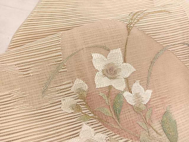平和屋着物*夏物 八寸名古屋帯 絽綴れ 桔梗 金銀糸 正絹 逸品 BAAX7584hv