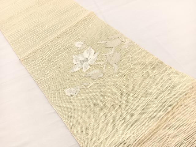 平和屋着物*夏物 八寸名古屋帯 桔梗 銀糸 正絹 逸品 BAAX7592hv