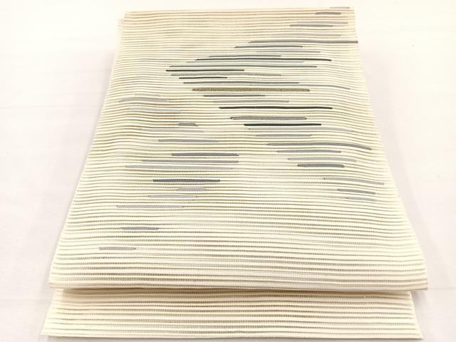 平和屋着物*夏物 八寸名古屋帯 作家物 絽綴れ 幾何学文様 金銀糸 正絹 逸品 BAAX7602hv