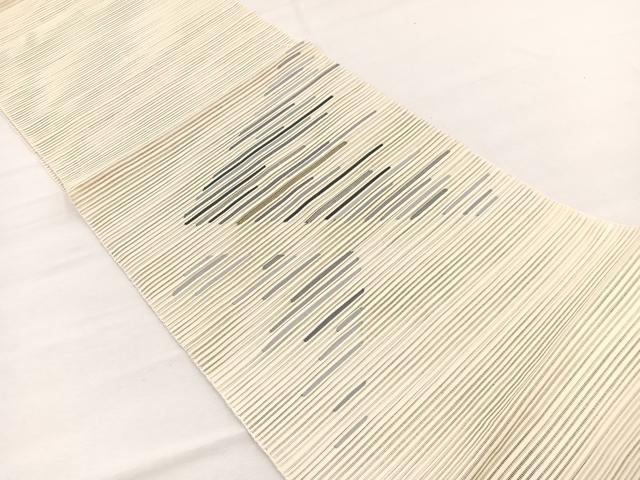 平和屋着物*夏物 八寸名古屋帯 作家物 絽綴れ 幾何学文様 金銀糸 正絹 逸品 BAAX7602hv