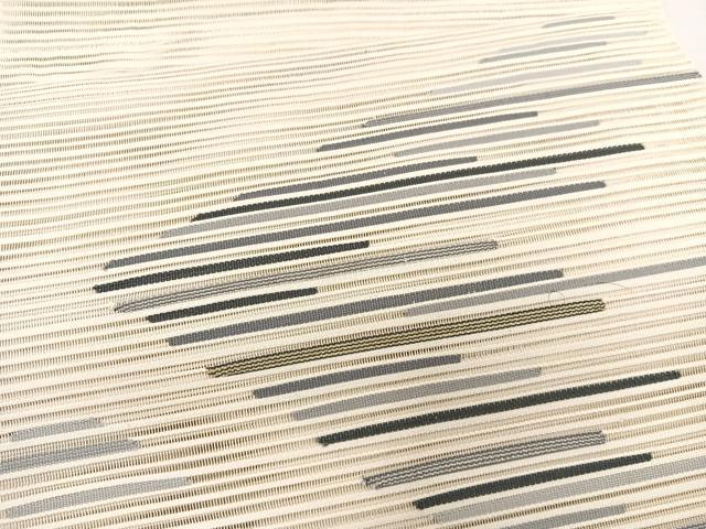 平和屋着物*夏物 八寸名古屋帯 作家物 絽綴れ 幾何学文様 金銀糸 正絹 逸品 BAAX7602hv