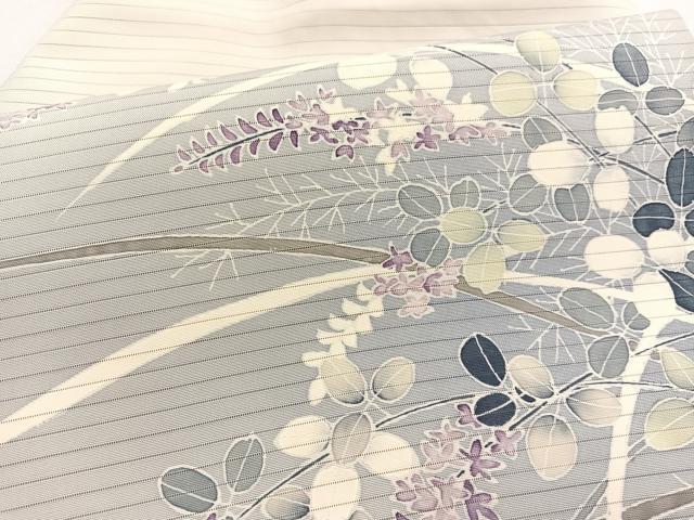 平和屋着物*夏物 絽塩瀬 九寸名古屋帯 作家物 秋草文 正絹 逸品 BAAX7609hv