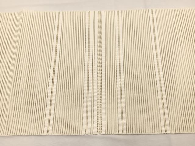 平和屋着物*夏物 八寸名古屋帯 絽綴れ 横段文 鳥の子色 正絹 逸品 BAAX7625hv