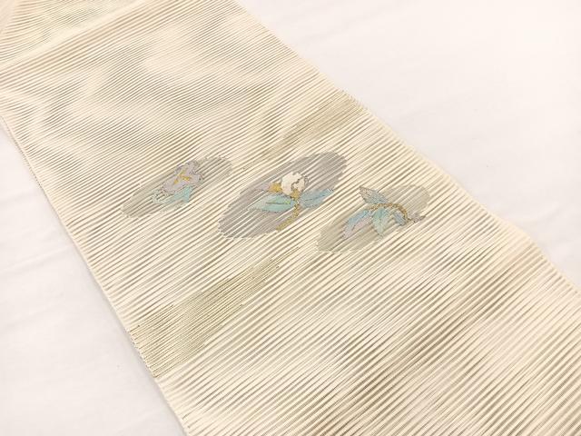 平和屋着物*夏物 八寸名古屋帯 絽綴れ 草花文 金銀糸 正絹 逸品 BAAX7632hv