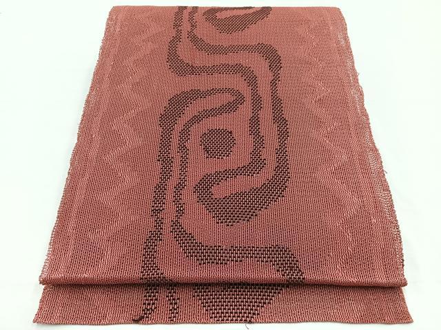 平和屋着物*夏物 八寸名古屋帯 幾何学文様 正絹 逸品 BAAX7650hv