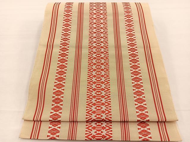 平和屋着物*夏物 本場筑前博多織 九寸名古屋帯 紗献上 正絹 逸品 BAAX7654hv