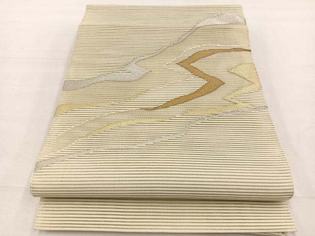平和屋着物*夏物 八寸名古屋帯 絽綴れ 変わり松皮菱文 金銀糸 正絹 逸品 BAAX7656hv