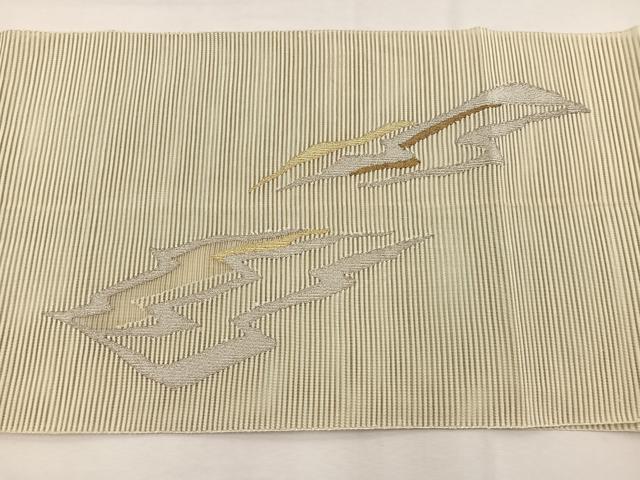 平和屋着物*夏物 八寸名古屋帯 絽綴れ 変わり松皮菱文 金銀糸 正絹 逸品 BAAX7656hv