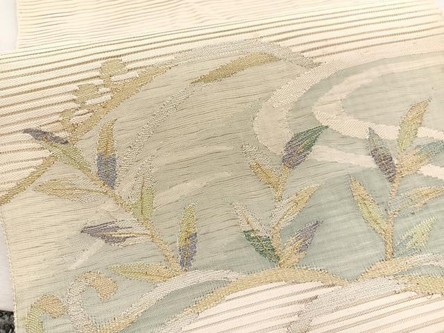 平和屋着物*夏物 八寸名古屋帯 絽綴れ 流水枝葉文 金銀糸 正絹 逸品 BAAX7657hv