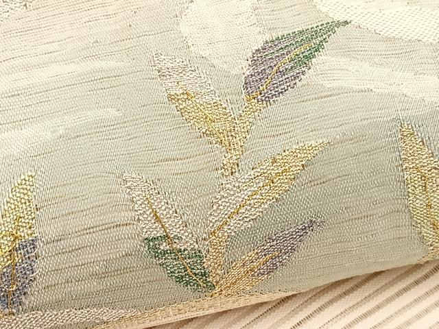 平和屋着物*夏物 八寸名古屋帯 絽綴れ 流水枝葉文 金銀糸 正絹 逸品 BAAX7657hv