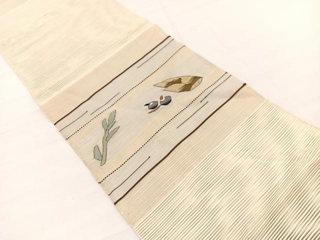 平和屋着物*夏物 八寸名古屋帯 絽綴れ 成り物 正絹 逸品 BAAX7666hv