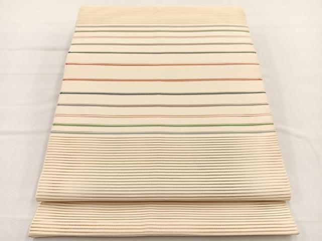 平和屋着物*夏物 八寸名古屋帯 絽綴れ 横段文 正絹 逸品 BAAX7667hv