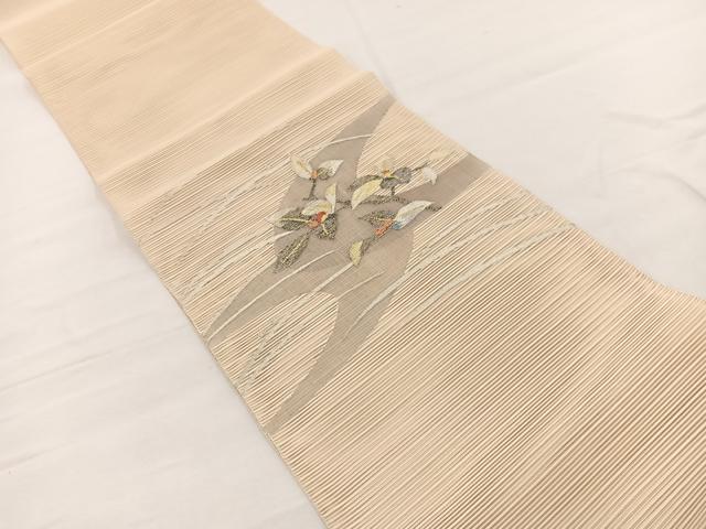 平和屋着物*夏物 八寸名古屋帯 絽綴れ 枝花文 金銀糸 正絹 逸品 BAAX7669hv