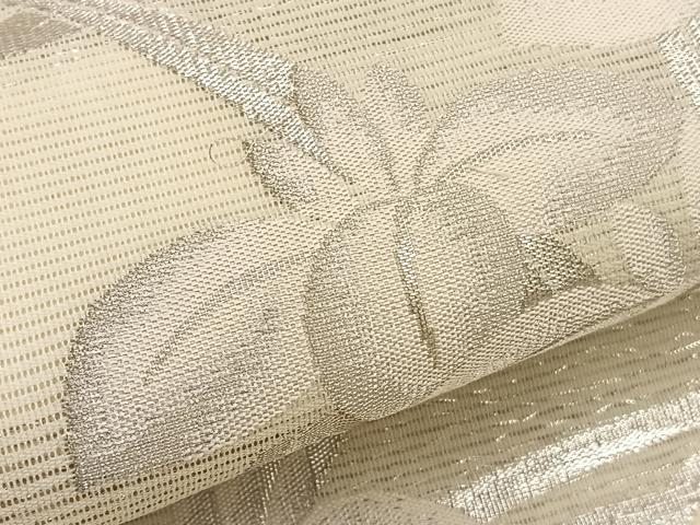 平和屋着物*夏物 九寸名古屋帯 杜若 銀糸 正絹 逸品 BAAX7672hv