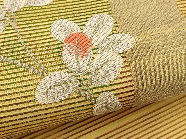 平和屋着物*夏物 九寸名古屋帯 萩竹文 金銀糸 正絹 逸品 BAAX7679hv