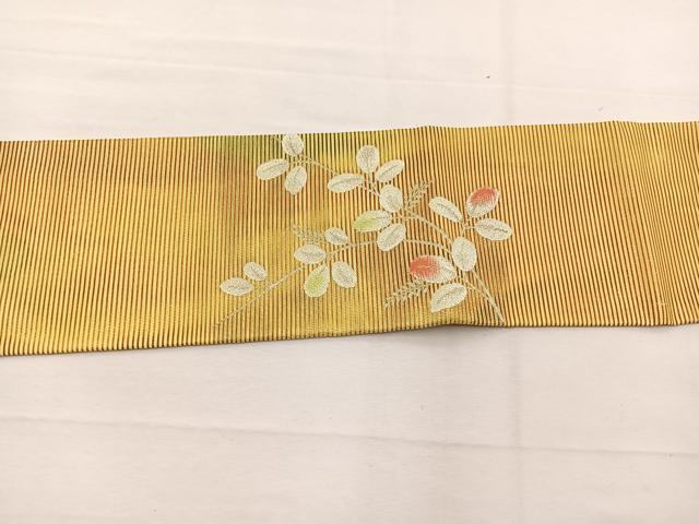平和屋着物*夏物 九寸名古屋帯 萩竹文 金銀糸 正絹 逸品 BAAX7679hv