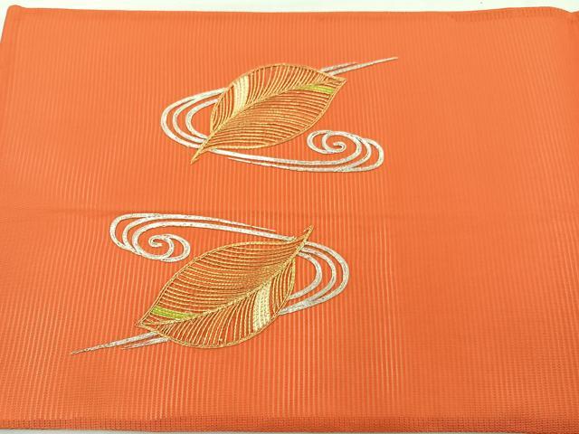 平和屋着物*夏物 太鼓柄 京袋帯 総駒刺繍 流水草葉文 金銀糸 正絹 逸品 BAAX7683hv