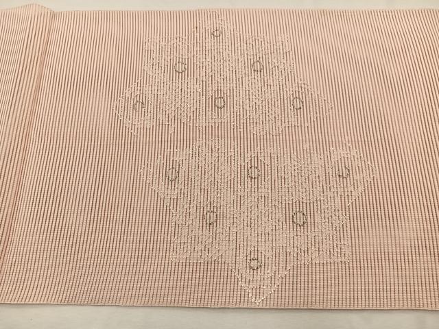平和屋着物*夏物 中国三大刺繍 相良刺繍 八寸名古屋帯 絽綴れ 飾花文 銀糸 正絹 逸品 BAAX7689hv