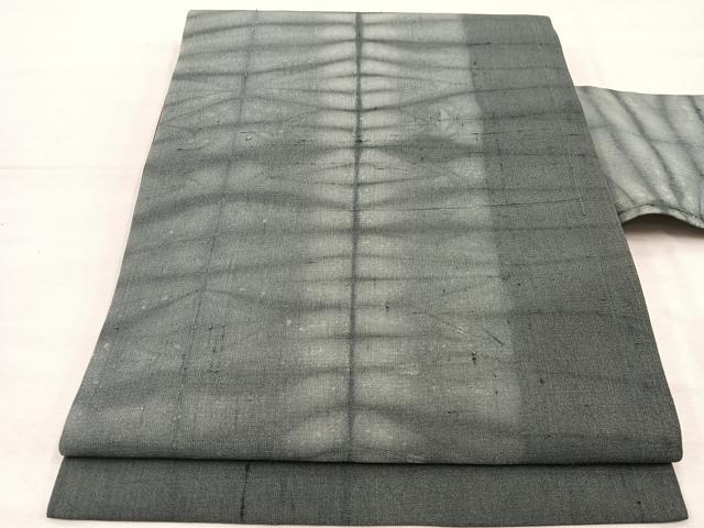 平和屋着物*夏物 九寸名古屋帯 紬地 幾何学文様 正絹 逸品 BAAX7690hv
