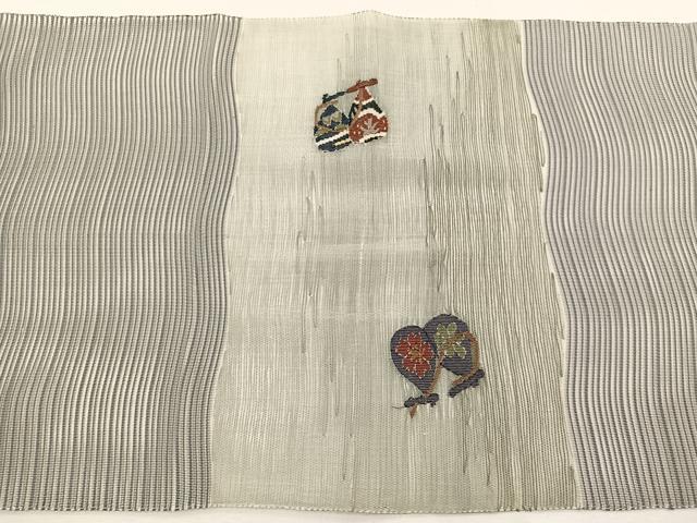 平和屋着物*夏物 八寸名古屋帯 絽綴れ 仕覆文 正絹 逸品 BAAX7693hv