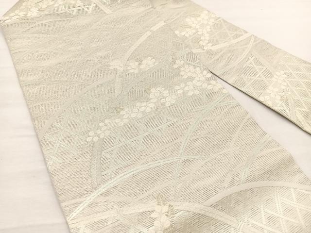 平和屋着物*夏物 九寸名古屋帯 籬萩文 金銀糸 正絹 逸品 BAAX7696hv