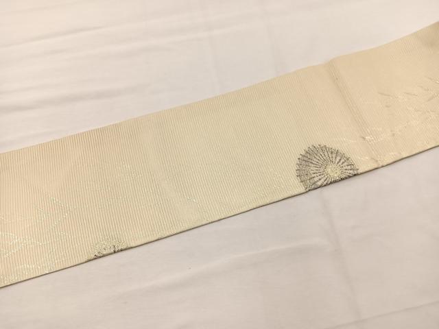 平和屋着物*夏物 九寸名古屋帯 番傘枝垂れ柳文 金糸 正絹 逸品 BAAX7701hv