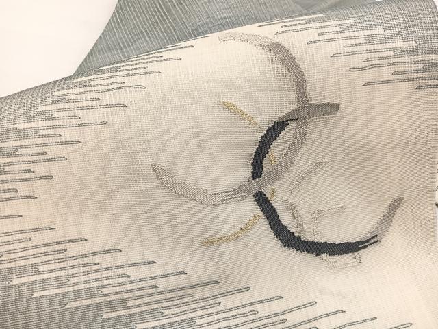 平和屋着物*夏物 九寸名古屋帯 すくい織 抽象文様 金銀糸 正絹 逸品 BAAX7703hv