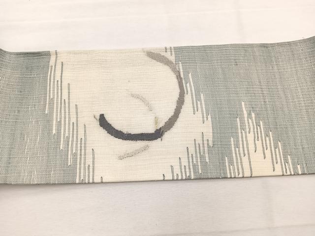 平和屋着物*夏物 九寸名古屋帯 すくい織 抽象文様 金銀糸 正絹 逸品 BAAX7703hv