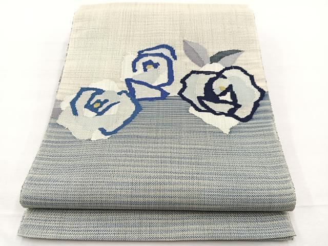 平和屋着物*夏物 八寸名古屋帯 薔薇 正絹 逸品 BAAX7704hv
