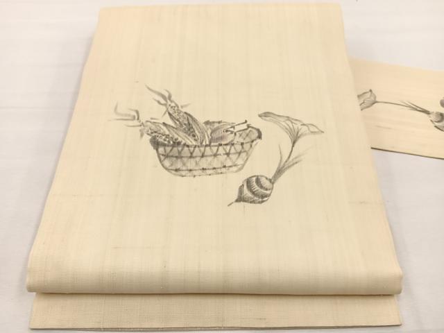 平和屋着物*夏物 九寸名古屋帯 作家物 手描き 成り物 正絹 逸品 BAAX7718hv